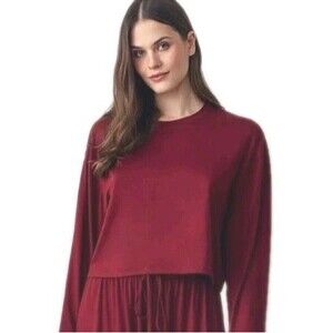 BUMPSUIT THE CLOUD Maroon L/S Super Soft Maternity Postpartum Casual Boho Shirt